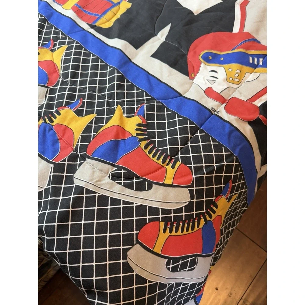 Vtg 90’s NHL Chicago Blackhawks Hockey Bed Comforter Sheet Queen Sz